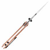 ATZ1870GCO ArtisanCutlery Wizard | Couteau Lame Drop Point Acier CPM S90V Manche Cuivre IKBS Button Lock - Livraison Gratuite