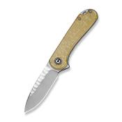 CIVC18062AM2 — Couteau CIVIVI Elementum Lame Acier Nitro-V Drop Point Satinée Rock-Grind Manche Ultem Jaune Polri Flipper Liner Lock - Livraison Gratuite