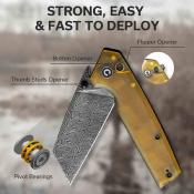 CIVC23028DS1 – CIVIVI Amirite Damas – Couteau Lame Wharncliffe Acier Damas Manche Ultem Button Lock – Livraison Gratuite