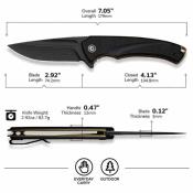 CIVC240401  CIVIVI Voidflare | Couteau Lame Drop Point Acier 14C28N Black | Manche Black G10 Linerlock - Livraison Gratuite