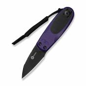 CIVC250543 Couteau CIVIVI Purr | Lame Acier Nitro-V Black | Manche G10 Noir & Violet | Slip Joint | Livraison Gratuite
