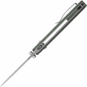 CMB18A CMB Made Knives Explorer CMB-18A – Couteau Pliant EDC Axis Lock Lame Drop Point 14C28N Manche Micarta OD Green - Livraison Gratuite