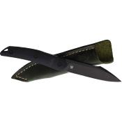 CMBFB01D Couteau CMB Made Knives Kisame Black Lame Blackwash 14C28N Etui Cuir - Livraison Gratuite