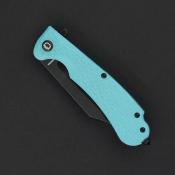 DGRPWTFBW Daggerr Knives Powie | Couteau Pliant Lame Clip Point Acier 8Cr14MoV Black Stonewash | Manche FRN Bleu Clair  - Livraison Gratuite
