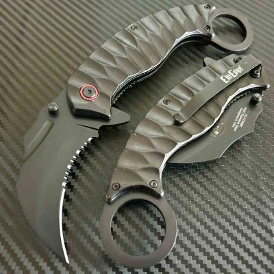 EE10A130BK Elitedge Karambit Spring Assisted | Couteau Lame Karambit Claw Acier 440C Black Serrated | Manche Black Anodized Aluminum - Livraison Gratuite
