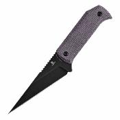 G020A1 Couteau Fixe Tenable ToothPik Lame Acier 14C28N Blackwash Manche Micarta Violet Étui Kydex - Livraison Gratuite