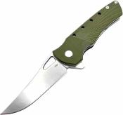 HBKBLKRG Heibel Knives - Couteau Blackhawk Olive Manche G-10 Lame Acier D2 Clip Point Linerlock - Livraison Gratuite