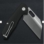 IFVF02BK Couteau Ironfly YOLO - Acier 14C28N - Lame Modified Tanto - Manche G10 Noir - Ouverture Flipper - Button Lock - Livraison Gratuite