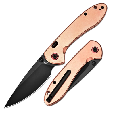 J1912GCO — Couteau CJRB Feldspar Vintage Copper Lame Acier S90V Drop Point Black PVD Noire Manche Cuivre Top Liner Lock - Livraison Gratuite