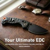 J1970BBK Couteau CJRB Doubletap | Lame Drop Point Acier D2 | Manche Black G10 Recoil Lock V2 - Livraison Gratuite