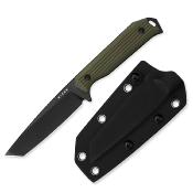 KI1045MT2 Kizer Begleiter Tanto – Couteau Fixe EDC | Lame AEB-L Black Coating | Manche G10 Vert | Étui Kydex - Livraison Gratuite