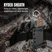 KI1065A4 Couteau Kizer Little Rhino - Lame Cleaver Acier AEB-L - Manche Burlap Micarta Etui Kydex - Livraison Gratuite