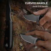 KI1078A3 Kizer Beaver 2 Black | Couteau à Lame Fixe Clip Point D2 Manche G-10 Noir | Étui Kydex - Livraison Gratuite