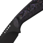KI1081A10 Kizer Buddy – Couteau Fixe EDC Lame 4V Manche Fat Carbon Purple Haze Housse Kydex - Livraison Gratuite