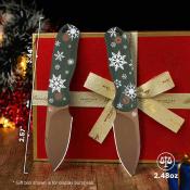 KI1094MC1 Kizer Christmas Drop Bear Fix Limited – Couteau fixe Lame Acier D2 Manche G10 vert Etui Kydex - Livraison Gratuite