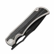 KI4763LDA2 Kizer Allure – Couteau pliant Liner Lock Lame Acier CPM-S45VN Black Manche Silver Titane&Black Micarta - Livraison Gratuite