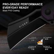 KIV2702A2 Kizer Dodo PC Karambit | Couteau Pliant | Lame Acier Nitro-V Black | Manche G10 Purple | Liner Lock - Livraison Gratuite