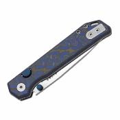 KIV34582BDA1 Couteau Kizer Begleiter 2.9 | Lame Acier BD1N Satin | Manche Micarta Vortex Bleu Button Liner Lock | Livraison Gratuite
