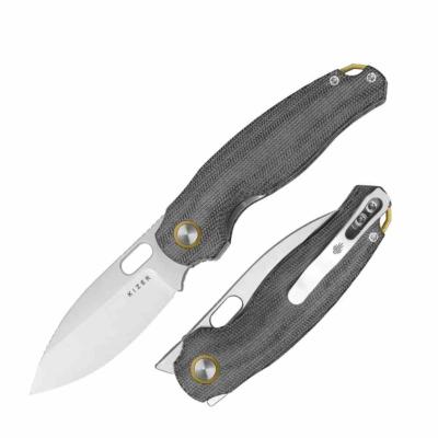 KIV3770A1 Kizer Seagull | Couteau Pliant EDC | Lame 14C28N | Manche Micarta Black| Verrouillage Liner Lock - Livraison Gratuite