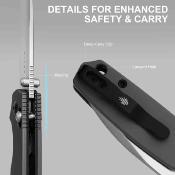 KIV3789A2 Kizer Pokiman CD – Couteau Lame Acier AEB-L Satin Drop Point Manche Aluminium Gray Clutch Lock Thumb Stud Clip – Livraison Gratuite