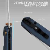 KIV3789A4 Kizer Pokiman CC – Couteau Lame Acier AEB-L Satin Clip Point Manche Aluminium Blue Clutch Lock Thumb Stud Clip – Livraison Gratuite