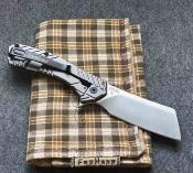 KS3445X Couteau Pliant Kershaw Static | Lame Cleaver Acier 8Cr13MoV | Frame Lock Manche Acier Gray - Livraison Gratuite