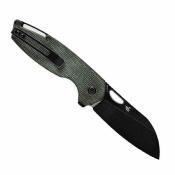 KT1022A2 Kansept Model 6 Green– Couteau Pliant Lame Acier 154CM Black Stonewash Wharncliffe Manche Micarta Vert Liner Lock – Livraison Gratuite