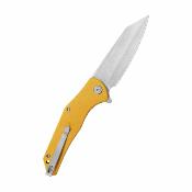 KUB158N Couteau Kubey Flash | Lame Reverse Tanto Acier San Mai M2 | Manche Yellow G10 Bearings Linerlock - Livraison Gratuite