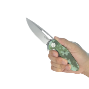 KUB210H Kubey Dugu – Couteau Pliant Liner Lock | Lame Drop Point Beadblast 14C28N | Manche G10 Camo Bearing - Livraison Gratuite
