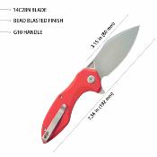 KUB236L Kubey Noble Red – Couteau Lame Acier 14C28N Manche G10 Liner lock IKBS – Livraison Gratuite