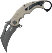 KUB261G Couteau Kubey Wrath Karambit Tan Lame Acier 14C28N Blk IKBS - Livraison Gratuite