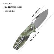 KUB322K Kubey Tityus Camo G10 Handle Bead Blasted D2 Blade IKBS Linerlock Clip - Livraison Gratuite