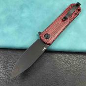 KUB371F Kubey Neo  – Couteau Pliant Outdoor, Lame Clip Point AUS-10 Blackwashed, Manche G10 Rouge/Noir, Liner Lock - Livraison Gratuite