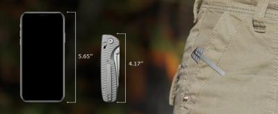 KUB383F Bubey Bluff – Couteau Pliant EDC Crossbar Lock | Lame Drop Point S35VN Beadblast | Manche Titane Gris - Livraison Gratuite