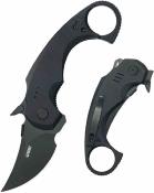 KUB440F Couteau Pliant Kubey Jaw Pikal Karambit Lame Acier 14C28N Manche G-10 Noir Liner Lock - Livraison Gratuite