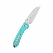 KUB446D Kubey Bonza Lame Acier 14C28N Satin Manche G10 Tiffany Blue Crossbar Lock - Livraison Gratuite