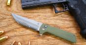 NMB2406G Couteau North Mountain Blade Chop Lame Acier San Mai TANTO Manche G10 Green Pivot Sur ROulements - Livraison Gratuite