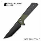 NMB2407SGCFD North Mountain Blade Chop 2 – Couteau Pliant Lame SLD‑Magic San Mai Tanto – Manche Alu/FCarbone Vert – Livraison Gratuite