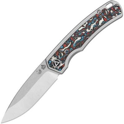 QS127G1 Couteau Pliant QSP Puffin Lame Acier S35VN Manche Titane Gris Framelock - Livraison Gratuite