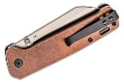 QS130K Couteau QSP Penguin Copper Black Lame D2 Manche Cuivre - Livraison Gratuite