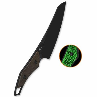 QS146C2 Couteau QSP T-Cook | Lame Wharncliffe Acier Nitro-V Satin | Manche Glow-in-the-Dark Micarta  Étui en Kydex - Livraison Gratuite