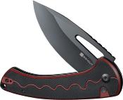 S24082A3 Couteau SENCUT Squiggy Lame en Acier 9Cr18MoV Manche en G-10 Noir/Burgundy Pivot Roulements à Billes - Livraison Gratuite