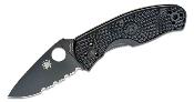 SC136PSBBK Couteau Spyderco Persistence Lightweight Black Serr Lame Acier 8CR13MoV - Livraison Gratuite