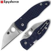 SC264GPCBL Spyderco MicroJimbo – Couteau Lame Wharncliffe CPM SPY27 Satinée, Manche G10 Bleu, Compression Lock USA - Livraison Gratuite