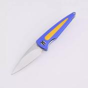 SHIMT01A Couteau Shieldon Colibri Blue/Yellow G10 Lame Acier 154CM IKBS - Livraison Gratuite