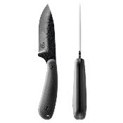 SKW17031 Couteau Skallywag Fireside Lame Acier 420 Finition Martelée PVD Manche Nylon Noir Étui Ceinture - Livraison Gratuite