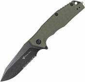 SMGF1033S Steel Will Warbot SWF10-33S – Couteau Lame Acier D2 Manche G10 Olive Linerlock Clip Ambidextre – Livraison Gratuite