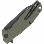 SMGF1033S Steel Will Warbot SWF10-33S – Couteau Lame Acier D2 Manche G10 Olive Linerlock Clip Ambidextre – Livraison Gratuite