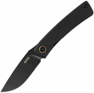SRM105MGB SRM Knives 105M&#8209;GB Air – Couteau Pliant Lame Acier 14C28N Black Linerlock Manche G10 Noir – Livraison Gratuite