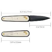 SRM251MBGT2 SRM Twin 251MB-GT2 – Couteau Pliant Ambi Lock, Lame Dagger N690 Ti-Coat, Manche G10 Blanc - Livraison Gratuite